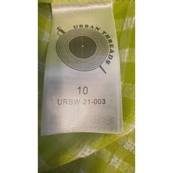 2/$35 Size 10 Green & White Gingham Checkered Dress & Blazer Set Urban Threads - Picture 13 of 16